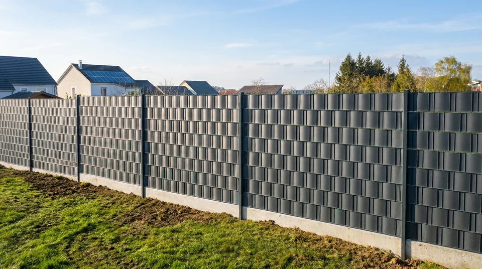 Jardin privatif moderne en extérieur, aménagé entre des bâtiments résidentiels contemporains